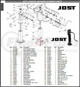 B10236 by JOST - Trailer Jack Output Cluster Shaft
