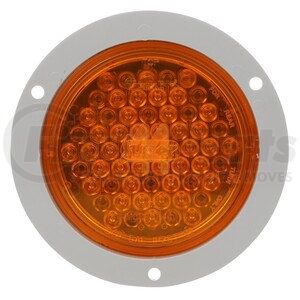 44221Y by TRUCK-LITE - Super 44 Turn Signal Light - LED, Yellow Round Lens, 42 Diode, Flange Mount, 12V