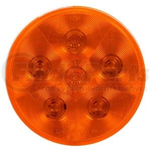 44218Y by TRUCK-LITE - Super 44 Strobe Light - LED, 6 Diode, Round Yellow, Grommet Mount, 12V