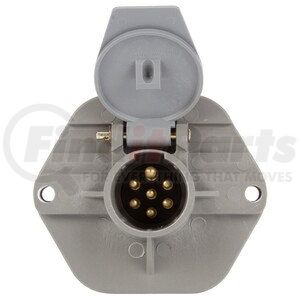 50866 by TRUCK-LITE - 50 Series Trailer Receptacle - 7 Solid Pin, Grey Plastic, Surface Mount, Threaded Stacking Studs