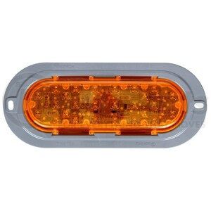 60272Y by TRUCK-LITE - 60 Series Turn Signal Light - LED, Yellow Oval Lens, 26 Diode, Flange Mount, 12V