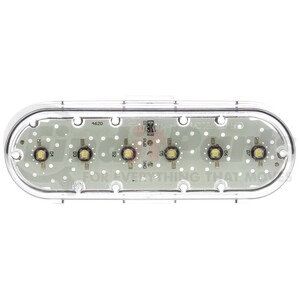 60354C by TRUCK-LITE - 60 Series Work Light - 2x6 in. Oval LED, White Housing, 6 Diode, 12V, Grommet Mount, 450 Lumen