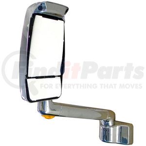719209 by VELVAC - 2030 Series Door Mirror - Chrome, 17" Lighted Arm, Euromax Head, Driver Side