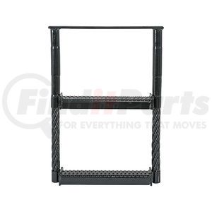 5232417 by BUYERS PRODUCTS - Black Powder Coated 2-Rung Cable Type Truck Step - 24 x 17.5 x 1.38in. Deep