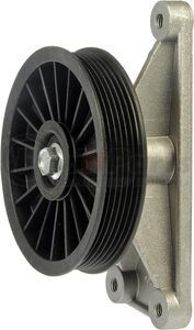 34163 by DORMAN - A/C Compressor Bypass Pulley - Serpentine, Plastic, Aluminum Bracket, 127mm OD, FS10 Compressor Type