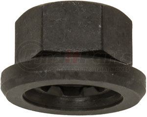 39946 by HALTEC - Flange Nut - 2 Piece, for Aluminum Wheels, Black, Grade 8, 5/8" - 18 Inner Thread, 1 1/16" Hex Size, 13/16" Height