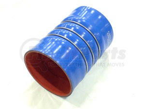 4070-0002 by FLEXFAB - Intercooler Hose - Charge Air Connector (CAC), Cold Side, Blue, 4-Ply, Heavy Wall, 4" ID, 4.23" OD, 6" Overall Length, Heavy Duty Silicone Coated, Meta-Aramid Fabric, with Heavy Duty Stainless Steel Pressure Retention Rings