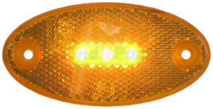 1200A-AMP by PETERSON LIGHTING - 1200A/C/R Oval Side Marker/Outline Lights with Reflex - Amber Side Marker with AMP Shroud
