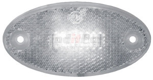 1200C-AMP by PETERSON LIGHTING - 1200A/C/R Oval Side Marker/Outline Lights with Reflex - White Front Outline with AMP Shroud