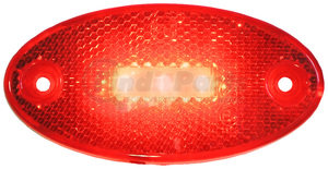 1200R-AMP by PETERSON LIGHTING - 1200A/C/R Oval Side Marker/Outline Lights with Reflex - Red Rear Outline with AMP Shroud