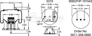 W013589966 by FIRESTONE - Airide Air Spring Reversible Sleeve 1T15M-6