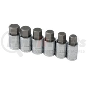 16156 by TITAN - 6 Piece 1/2" Drive SAE Large Hex Bit Socket Set