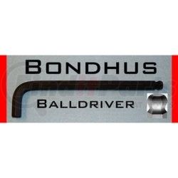 15766 by BONDHUS CORP. - Hex Ball End Wrench, 5.5mm, Long Length, L Shaped, 4.9" Long, with Hang Tab