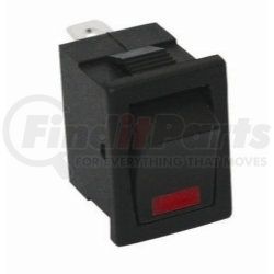 2618F by THE BEST CONNECTION - Black Mini Rocker w/Red LED 15A 12V S.P.S.T. 1 Pc