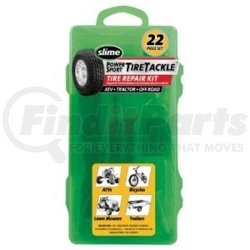 2510 by SLIME TIRE SEALER - Medium Tire Tackle Kit, 22 Piece, with Pencil Gauge, 4 Way Tool, Plugs, Caps, Valves and Valve Cores