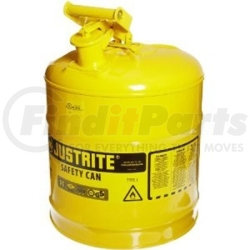 7150200 by JUSTRITE - Yellow Metal Safety Can, Type 1, Five Gallon Capacity, for Diesel Fuel and Other Flammable Liquids