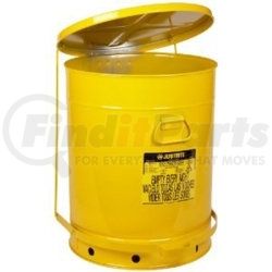 09701 by JUSTRITE - 21 Gallon Oily Waste Can With Foot Lever, Yellow