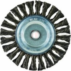 36027 by WEILER - Bench Grinder Wire Wheel, 6" Diameter, Coarse Knotted Wire, Wide Face, 5/8" to 1/2" Arbor