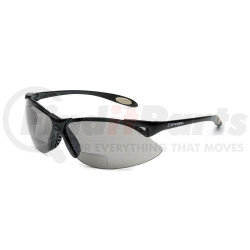 A962 by UVEX - Safety Glasses, Bi-Focal Readers, +2.50, Sporty Black Frame, Wraparound TSR Gray Hardcoat Lens