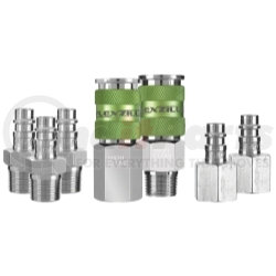 A53657FZ by LEGACY MFG. CO. - 7pc Coupler & Plug Kit 3/8 in NPT Steel/Aluminum