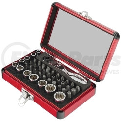 9732 by SUNEX TOOLS - 44Pc 1/4" Dr Mini Dual Flex Head Ratchet W/ Socket & Bit Set