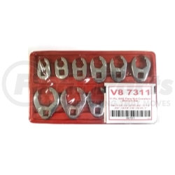 7311 by V8 HAND TOOLS - 11 Piece 3/8" Drive SAE Flare Nut Crowfoot Wrench Set