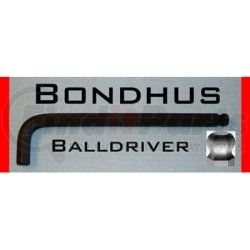 15754 by BONDHUS CORP. - Hex Ball End Wrench, 2.5mm, Long Length, L Shaped, 3.5" Long, with Hang Tab