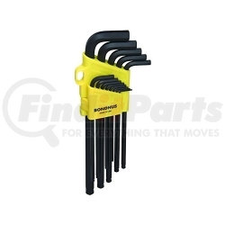 16037 by BONDHUS CORP. - 13 Piece SAE Ball Driver L-Wrench Extra Long Set