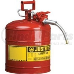 7220120 by JUSTRITE - Justrite&#174; Type II Safety Can - 2-Gallon with 5/8" Flexible Spout, Red, 7220120