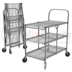 WSCC-3 by LUXOR - Three-Shelf Collapsible Wire Utility Cart