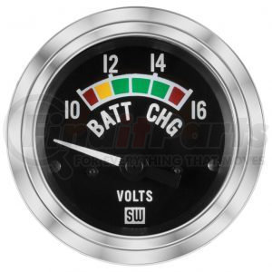 82309 by STEWART WARNER - Deluxe Series Voltmeter Gauge - 2-16" Diameter, 12v, Electrical