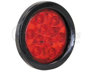 5624110 by BUYERS PRODUCTS - 4 Inch Red Round Stop/Turn/Tail Light With 10 LEDs Kit (PL-3 Connection, Includes Grommet and Plug)