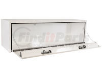 1702210 by BUYERS PRODUCTS - 18 x 18 x 48in. White Steel Underbody Truck Box with 2 Paddle Latches