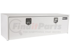 1702215 by BUYERS PRODUCTS - 18 x 18 x 60in. White Steel Underbody Truck Box with 2 Paddle Latches
