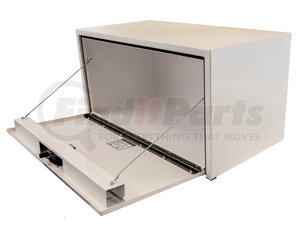 1732400 by BUYERS PRODUCTS - 18 x 18 x 24in. White Steel Underbody Truck Box with 3-Point Latch