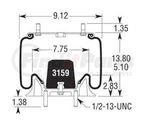 W013589376 by FIRESTONE - Airide Air Spring Reversible Sleeve 1T15L-2