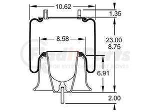 W013778536 by FIRESTONE - Air Spring - Air Bag/Piston Assembly, Aluminum Piston