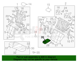 6970A139XC by MITSUBISHI - Rear Seat Armrest - Black, fits Mitsubishi Galant Fortis and Lancer