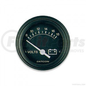 100262 by DATCON INSTRUMENT CO. - Voltmeter - 8-18 VDC, Model 830, 52mm, Black Bezel (12V Light Kit 06215-00, 24V 06294-00)