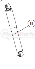 S-23316 by HENDRICKSON - Suspension Shock Absorber - Rear, 20.22 in. Extended, 13.07 in. Compressed