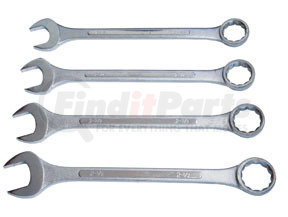 ATD Tools 1005 Wrench Set Wrench Set, 4 Piece Drop-Forged Carbon Steel, Chrome Plated, Vinyl Roll Pouch, 12 point, 15˚ Offset