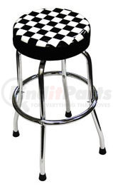 81055 by ATD TOOLS - Shop Stool - 14-1/4 in. Swivel Padded Seat, 29 in. Tall, Chrome Legs, Checker
