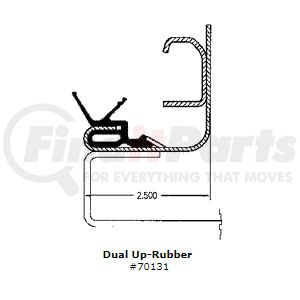 Todco 70131 Door Seal Door Side Seal - Dual Lip, 110 in., No Retainer