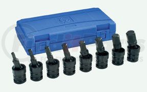 1398UH by GREY PNEUMATIC - 1/2" Drive 8 Piece Universal Hex Driver Set