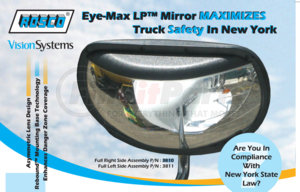 3810 by ROSCO MIRROR - EYE MAX Crossview Mirror Assembly - LP 5360, Driver Side, Rebound