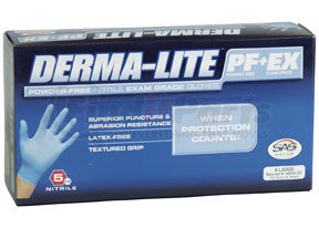 6608-20 by SAS SAFETY CORP - Derma-Lite™ Powder-Free Nitrile Disposable Gloves, Large