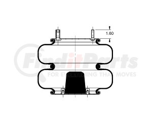 AS-4502 by TRIANGLE SUSPENSION - Triangle Air Spr - Double Conv., Triangle Bellows # 6328, ContiTech Bellows # FD 330-30