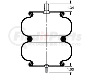 AS-4706 by TRIANGLE SUSPENSION - Triangle Air Spr - Double Conv., ContiTech Bellows # FD 200-22