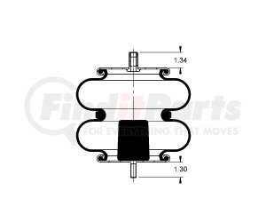 AS-4510 by TRIANGLE SUSPENSION - Triangle Air Spr - Double Conv., Triangle Bellows # 6325, ContiTech Bellows # FD 200-19