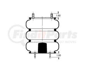 AS-4455 by TRIANGLE SUSPENSION - Triangle Air Spr - Triple Conv., Triangle Bellows # 6335, ContiTech Bellows # FT 530-35